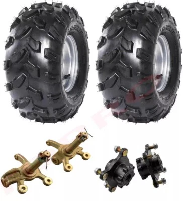 Ruedas de 8 pulgadas 18x9,50-8 neumático en llanta y buje de husillo de dirección hágalo usted mismo mini bicicleta/karta de golf Foto 1 de 4