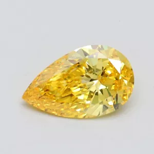 1 CT Pear Yellow Lab Grown Diamond For Engagement Ring IGI Certified - Picture 1 of 2