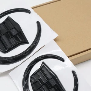 Gloss Black For ATS CTS STS Front Grille & Rear Trunk Lid Emblem Badge - Picture 1 of 7