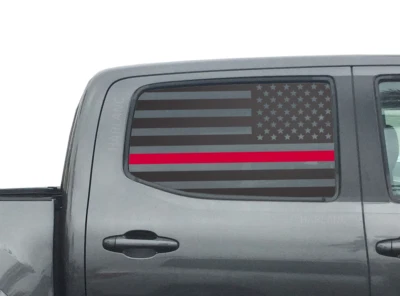 Red Line USA Flag Decals Fits Toyota Tacoma window 2016-2023 Cab TRD Pro TP5-R - Image 1 of 4