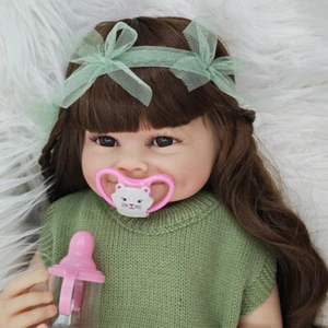 Smile 22'' Reborn Dolls Girl Baby Full Vinyl Toddler Doll Handmade Toy Gifts - Picture 1 of 8