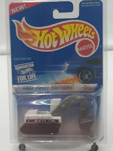 HOT WHEELS 1997 FIRST EDITIONS EXCAVATOR #3 OF 12 New Mint On Mint Card Protect - Picture 1 of 2