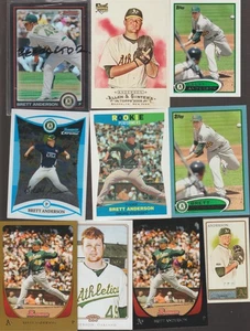 BRETT ANDERSON LOT OF 38 ALL DIFFERENT BASEBALL CARDS ATHLETICS MIDLAND TEXAS - Bild 1 von 4