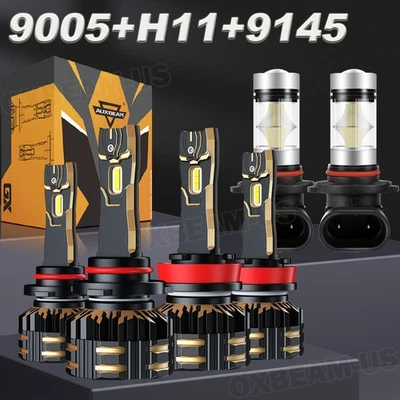 AUXBEAM 9005 H11 9145 LED Headlights Fog Light White For Toyota Tundra 2007-2013 - Image 1 of 4