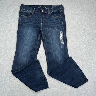 NEW American Eagle AE Hipster Flare Jeans Womens Size 14R Dark Denim Stretch - Image 1 of 4