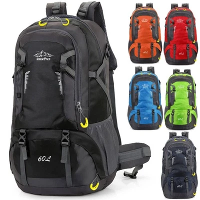 60L Hiking Camping Backpack Waterproof Nylon Outdoor Travel Luggage Rucksack Bag - Image 1 of 4