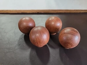 Set Of 4 Vintage Brainerd 1 3/4 " Solid Teak Ball Cabinet Knobs-New Old Stock - Picture 1 of 6