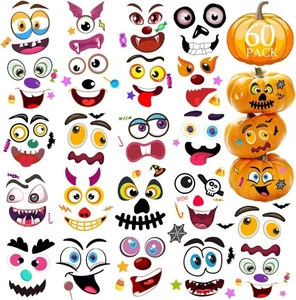 60 Packungen Halloween Aufkleber Kürbis Deko Set, 30 - Bild 1 von 7
