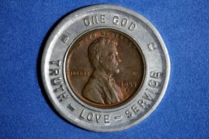 1955 D Lincoln Wheat Cent Kiwanis Club Token #M23339 - Picture 1 of 2