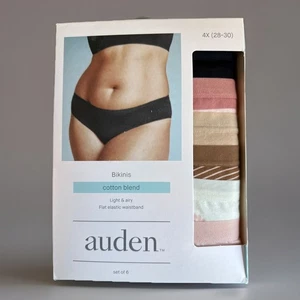 Auden Baumwollmischung Bikinis Unterwäsche 6er-Pack ohne Etikett Höschen 4X (20-22) Neu im Karton 4XL - Bild 1 von 4