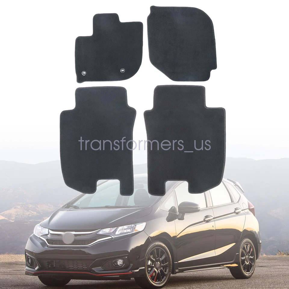 For 2015-2020 Honda Fit Front-Rear Velour Floor Mats Carpet Anti-Slip Black New - Image 1 of 4