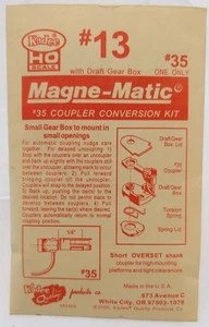 Kadee 13 Magne-Matic # 35 Coupler Conversion Kit W Draft Gear Box One Only - Picture 1 of 1