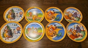 Set 2 piatti vintage 1977 Ronald McDonald 4 stagioni 10" plastica melaminica 8 totali - Foto 1 di 17