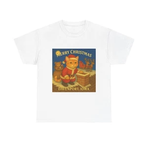 Merry Christmas Davenport Iowa Unisex Cotton Tee, Holiday Gift - Picture 1 of 5