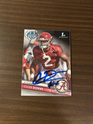 Caleb Downs Autographed Signed Card 2023 Bowman 1st Chrome U Card #49 Ohio State - Image 1 of 3