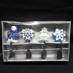 Snowy  Days 4 Piece Snowmen, Snowflake, Tree  Spreader Set - Picture 1 of 5