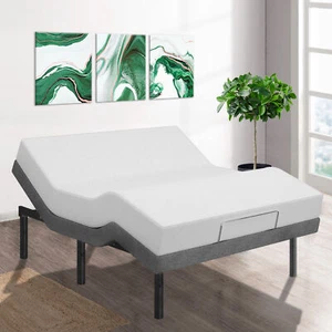 Smart Adjustable Queen Bed Base Massage, Wireless Remote, Bluetooth w/ Mattress - Picture 1 of 6