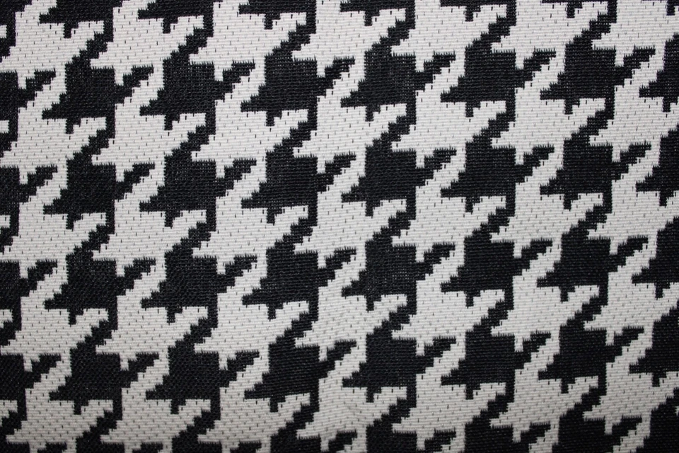 Fabric: Black and White Herringbone Upholstery Fabric .Very Nice Hand - Image 1 of 3