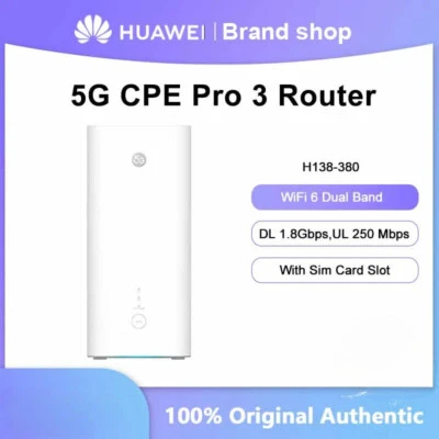 Huawei H138-380 Unlocked 5G CPE Pro 3 WiFi Repeater Dual Band Router 250 Mbps - Image 1 of 4