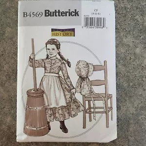 Butterick Making History Colonial Costume Sewing Pattern 4569 Sz 4 5 6 - Picture 1 of 5