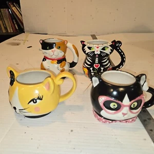 Cat Mug Coffee Mugs, Cat Heads By Home Essentials set of 2 NWT - Picture 1 of 9