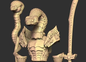 Snake Man custom 3D printed figure character kit for Mythic Legions 1.0 figures - Picture 1 of 9