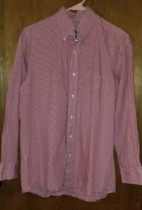 Club Room Herren 15,5 32/33 Hemd Knopfleiste rot weiß Gingham kariert Regular Fit - Bild 1 von 4
