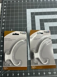 New 2-pack lot Garment Large 5" Hook National Hardware # N806-810 White - Picture 1 of 4