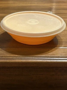 Vintage Tupperware 155 Cereal Bowl Yellow W/ Clear Lid 227 USED - Picture 1 of 4