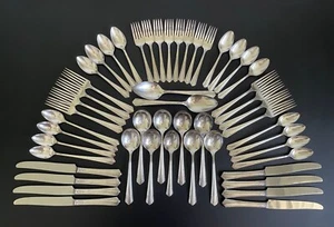 51 Pieces Wm A. Rogers Oneida Malibu 1934 Silverplate Flatware Set Service for 8 - Picture 1 of 15