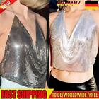 Backless Sexy Female Crop Top Metal Sequins Ladies Cami Tops Party Club Clothing