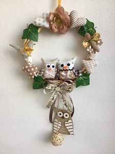 Türkranz🌸Tilda Art🌸Eule🌸Herzchen🌸Vogel🌸Frühling - Bild 1 von 7