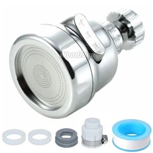 Accesorio pulverizador de grifo cromado giratorio 360° 3 modos cabezal de grifo extensor aireador - Imagen 1 de 12