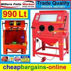 990L SANDBLASTING CABINET SANDBLASTER GRIT SAND BLAST PRESSURE ABRASIVE CLEANER - Picture 1 of 12