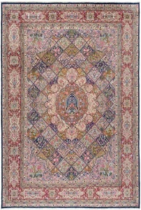 Kerman Tappeto Persiano Annodato a Mano 433x295 cm-Fine, Oriente, Tappeto, Rosso - Picture 1 of 14