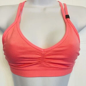 Bralette Victoria's Secret Crochet Fishnet espalda cruzada talla XS coral neón NUEVO - Imagen 1 de 9