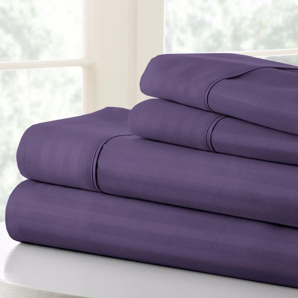 Becky Cameron Sheet Set Full Easy Care Hypoallergenic Polyester Purple 4-Piece