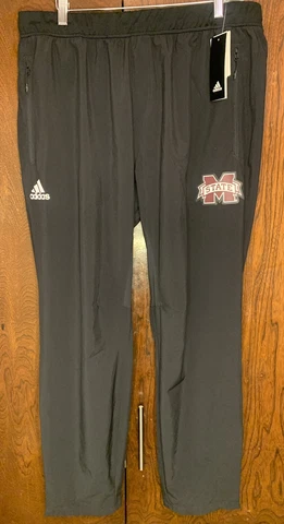 Adidas Black Mississippi State Bulldogs Woven Player Jogger Pant GE2806 Mens XL Cover