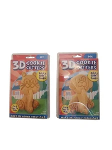 3D Cookie Cutters Dog And Cat Set Bake A Giant Cookie Recipe Included - Picture 1 of 5