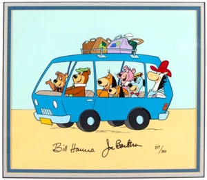 Yogi Bear Snagglepuss Huckleberry Hound Hanna Barbera firmato Limited Cel Art - Foto 1 di 7
