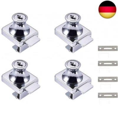 HUANCHENDA Vitrinenschloß, 4 Stück Glastürschloß, Schloss für Glastüren, Glastür-Vitrine Vi