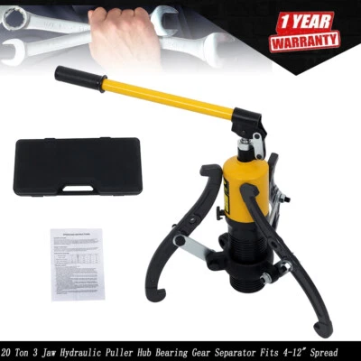 20 Ton 3 Jaw Hydraulic Puller Hub Bearing Gear Separator Fits 4-12" Spread - Image 1 of 4