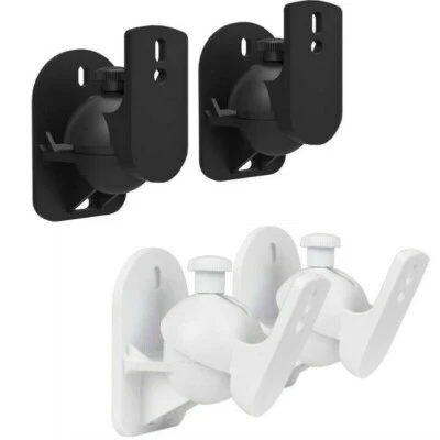 1 Pair Universal Sound Satellite Speaker Wall Mount Stand Bracket Adjustable - Image 1 of 4