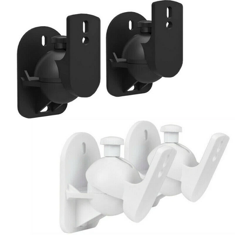1 Pair Universal Sound Satellite Speaker Wall Mount Stand Bracket Adjustable - Image 1 of 4