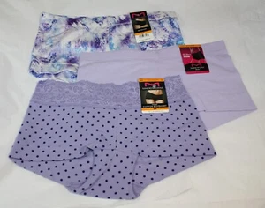 Neu mit Etikett 3er-Set MAIDENFORM Traum JUNGENSHORTS FLIEDER BAUMWOLLMISCHUNG PUNKTE SPITZE S/5 - Bild 1 von 5