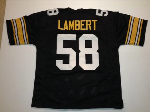 UNSIGNED CUSTOM Sewn Stitched Jack Lambert Black Jersey - M, L, XL, 2XL, 3XL Cover