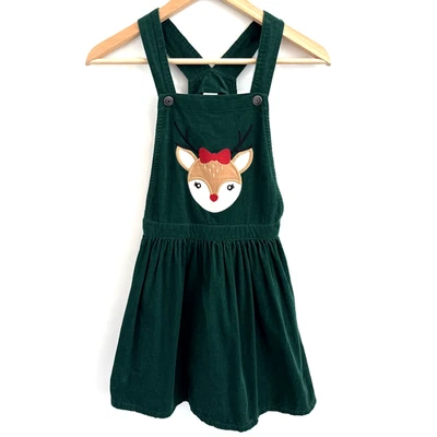 Vestido Jersey Gymboree Reno Pana Niñas 10 Verde Navidad Vacaciones Usado en Excelente Condición Foto 1 de 4