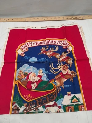 Cranston Fabric Panel Christmas Card Holder Wall Door Hanging St Nicholas Santa - Image 1 of 4