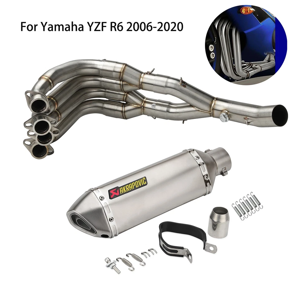 For Yamaha YZF R6 2006-2020 High Performance Full Exhaust Pipe System w/Muffler - Image 1 of 4
