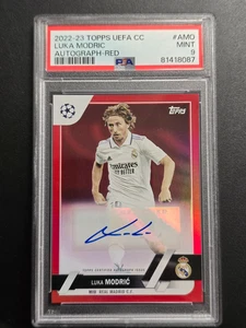 2022-23 Topps UEFA CC Luka Modric #AMO Autograph Red PSA 9  3/5 - Picture 1 of 2